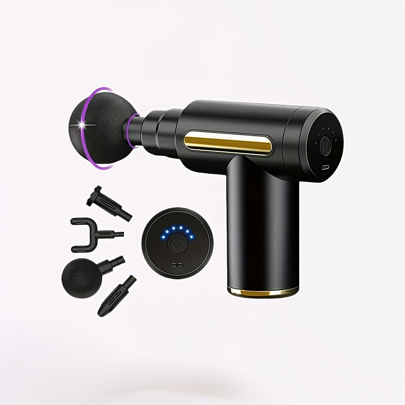 Yengil vaznli USB orqali zaryadlanadigan tananing yog' massaj qiluvchi qurilmasi, LED displey va 4 ta almashtiriladigan bosh bilan, erkaklar va ayollar uchun mo'ljallangan. Litiy polimer batareyasi bilan ultra-ovozsiz fasya quroli o'z ichiga oladi.