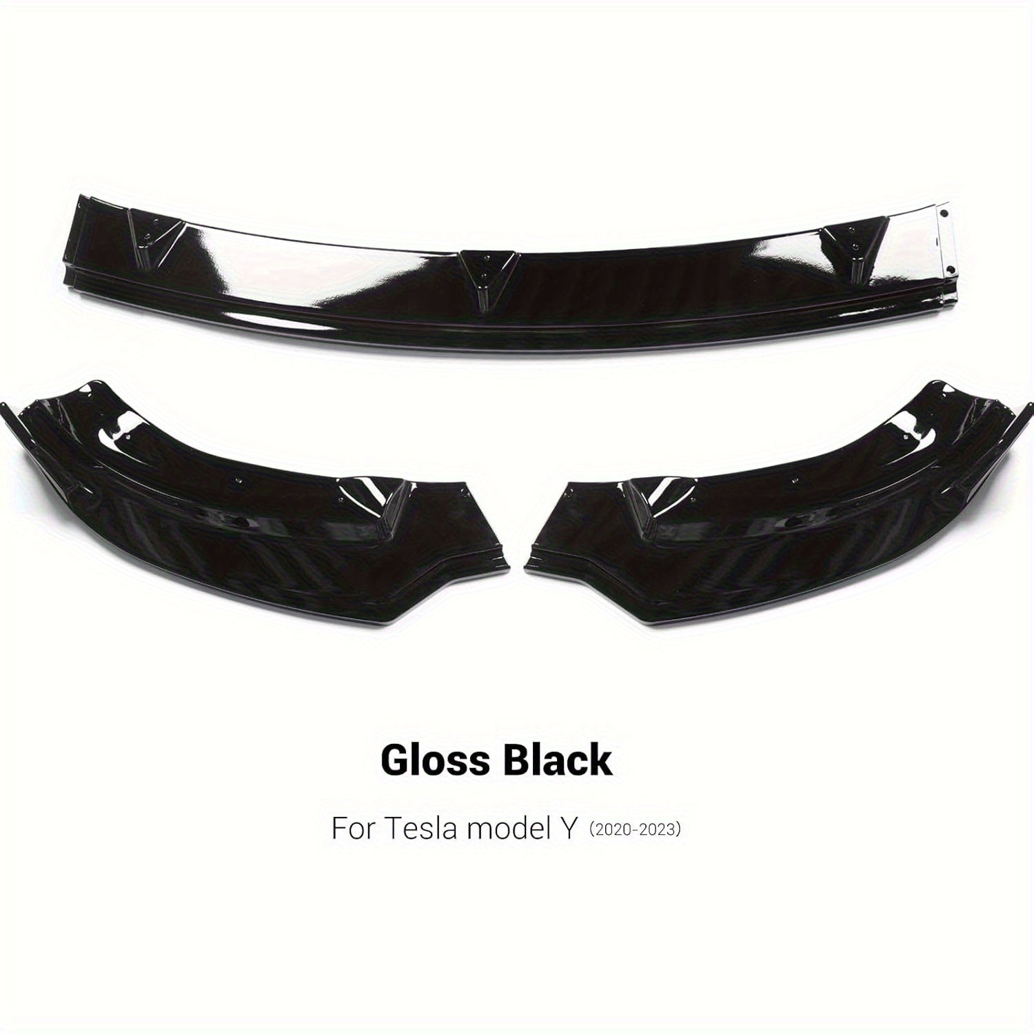 Front Lip Spoiler for Tesla Model Y 2020-2023 Black Front Bumper Splitter