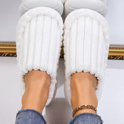 Ladies Indoor Slippers Fabric Slip-On Anti-slip Solid Color All-Season