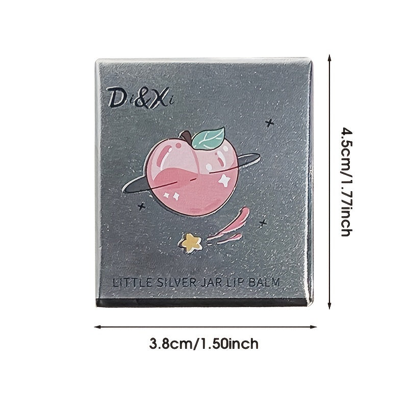 Серебристый бальзам для губ с персиковым вкусом для увлажнения губ перед макияжем.