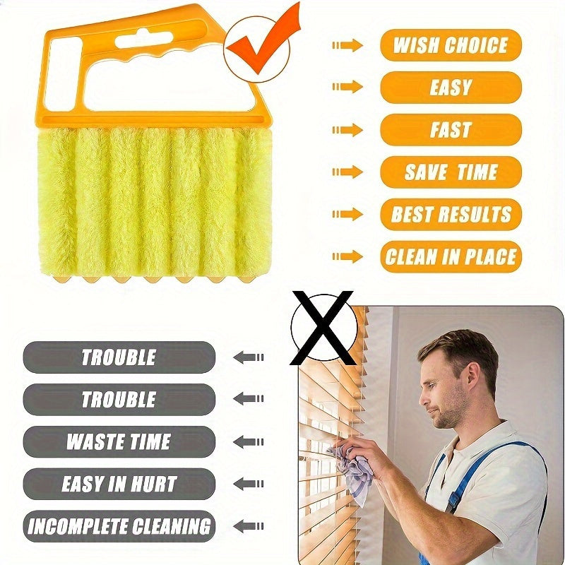 Microfiber Window Cleaning Brush with Dusting and Blind Cleaning Features