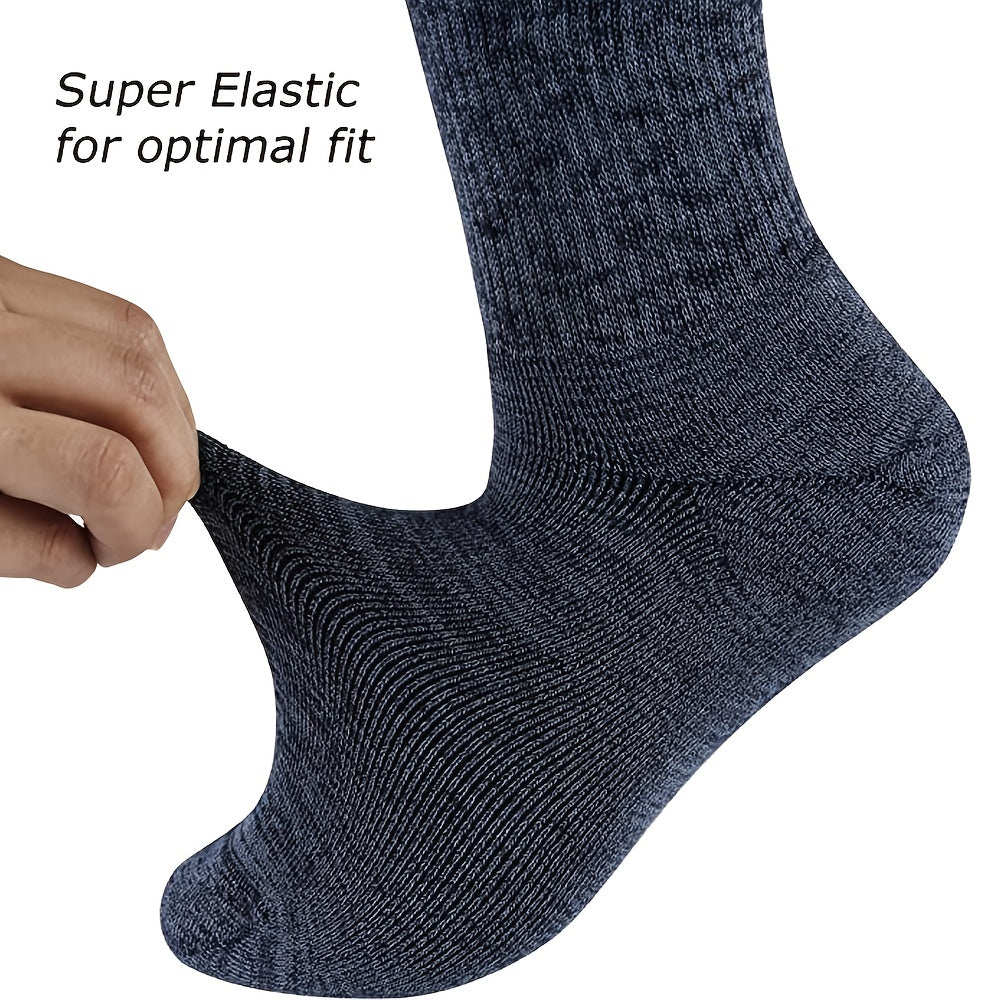 Men's Bamboo Full Cushion Socks for Running Hiking Moisture-Wicking Athletic Crew 4 Pairs