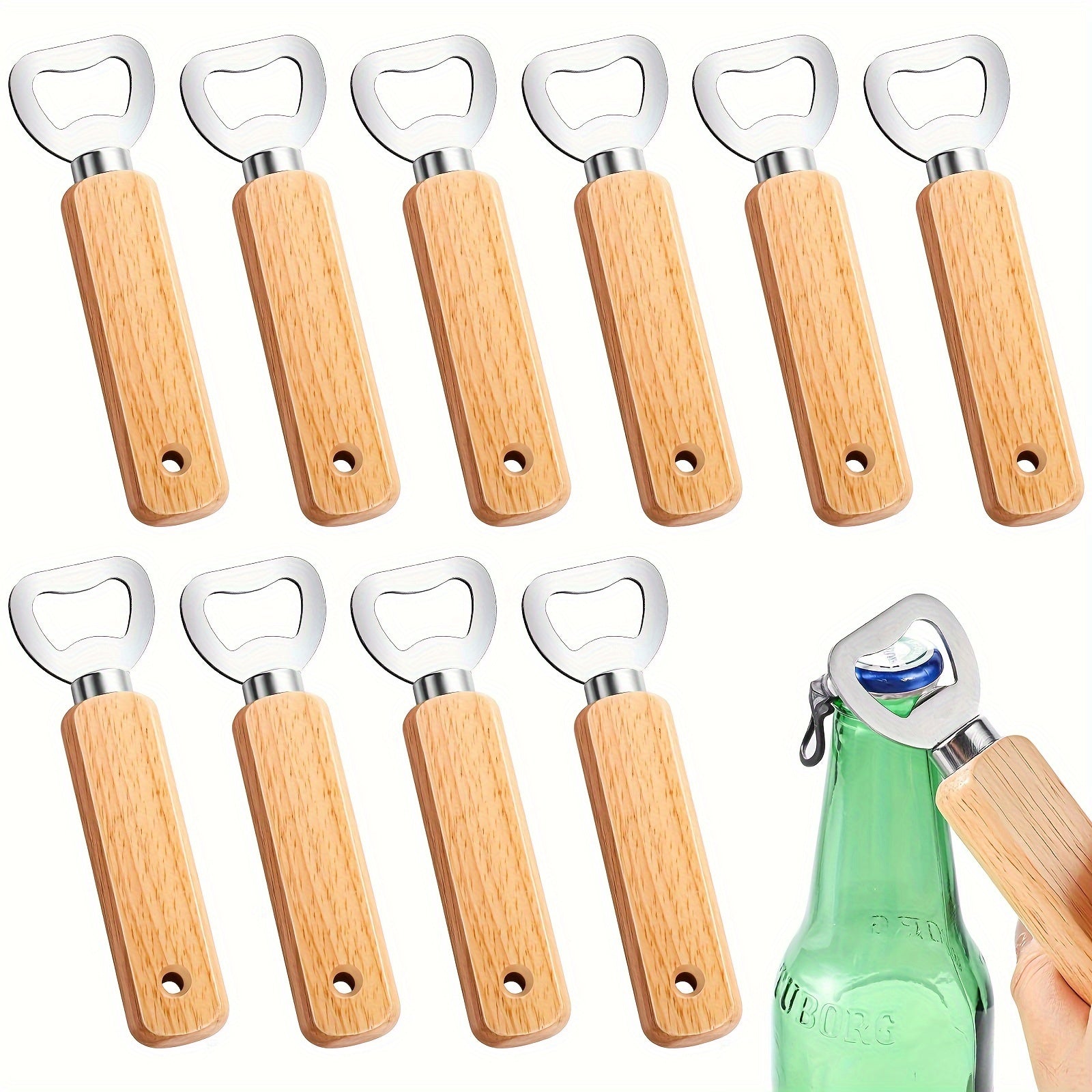 Personalized Wooden Bottle Opener for Holidays and Occasions Gift for Men