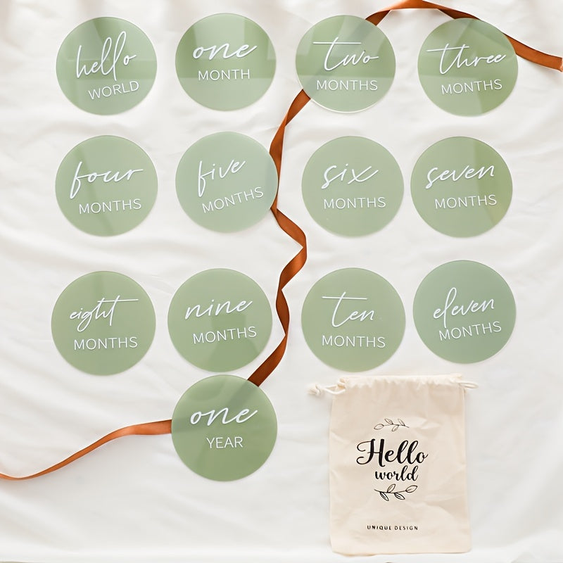 Acrylic Milestone Cards for Birth and Growth Records Set for Photography