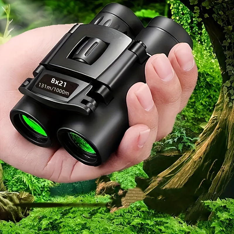 HD Zoom Portable Folding Binoculars for Outdoor Tourism Camping 8X 20mm Black