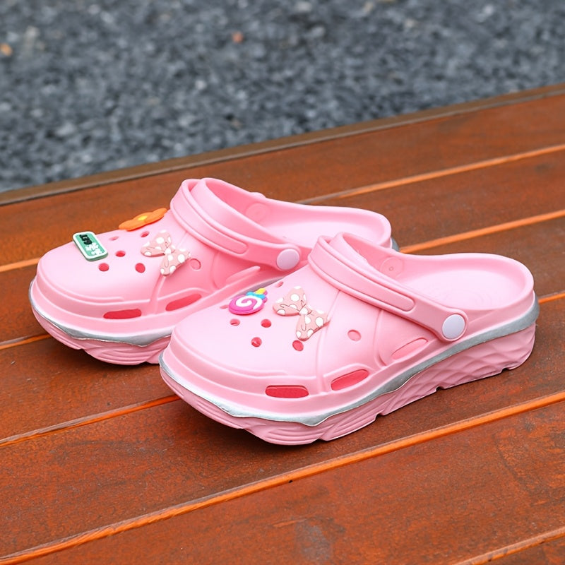 Women's Pink Floral Bow Sandals Lightweight EVA All-Season Platform