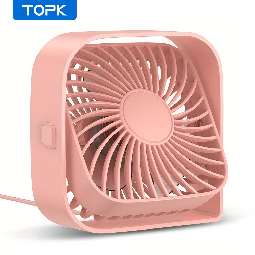 Mini Desk Fan 3 Speeds 10.16cm USB Portable 360° Rotatable Silent Desktop Fan