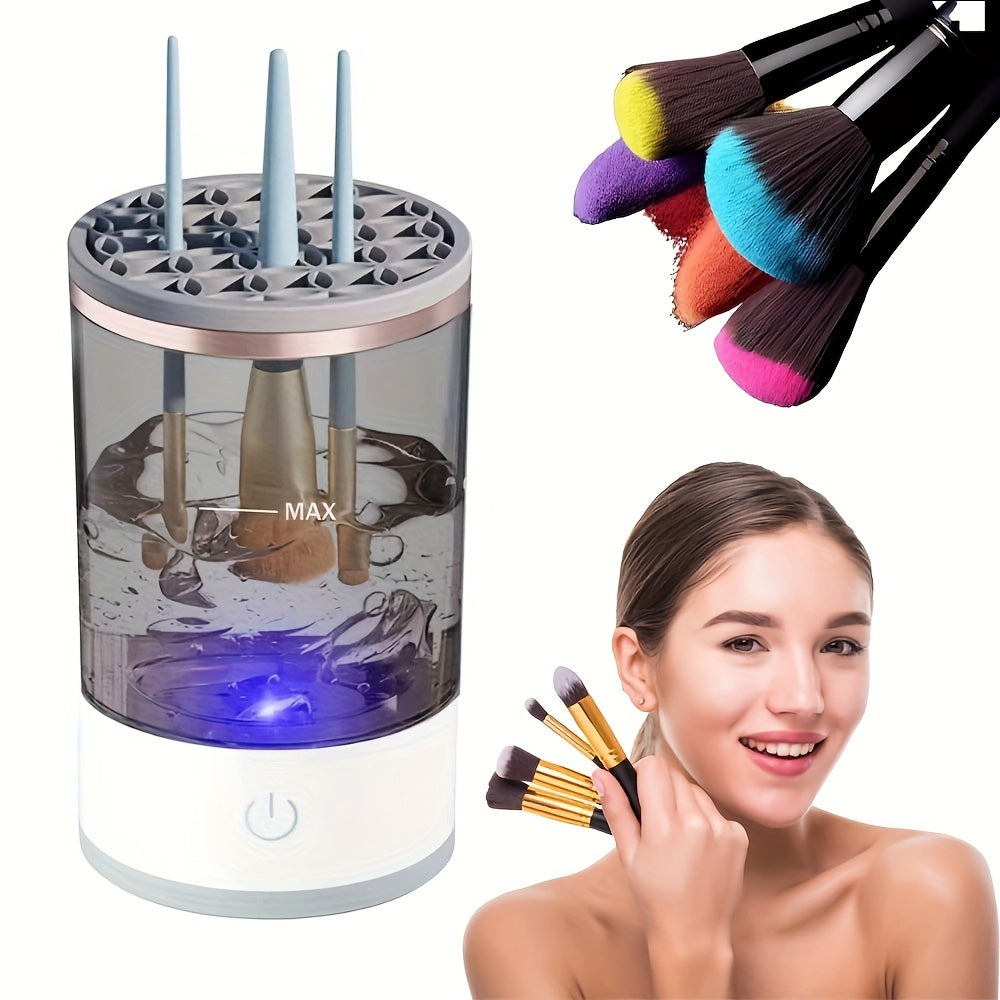 Electric Makeup Brush Cleaner USB Automatic Deep Clean Multi-Size Compatibility Visual Water Tank