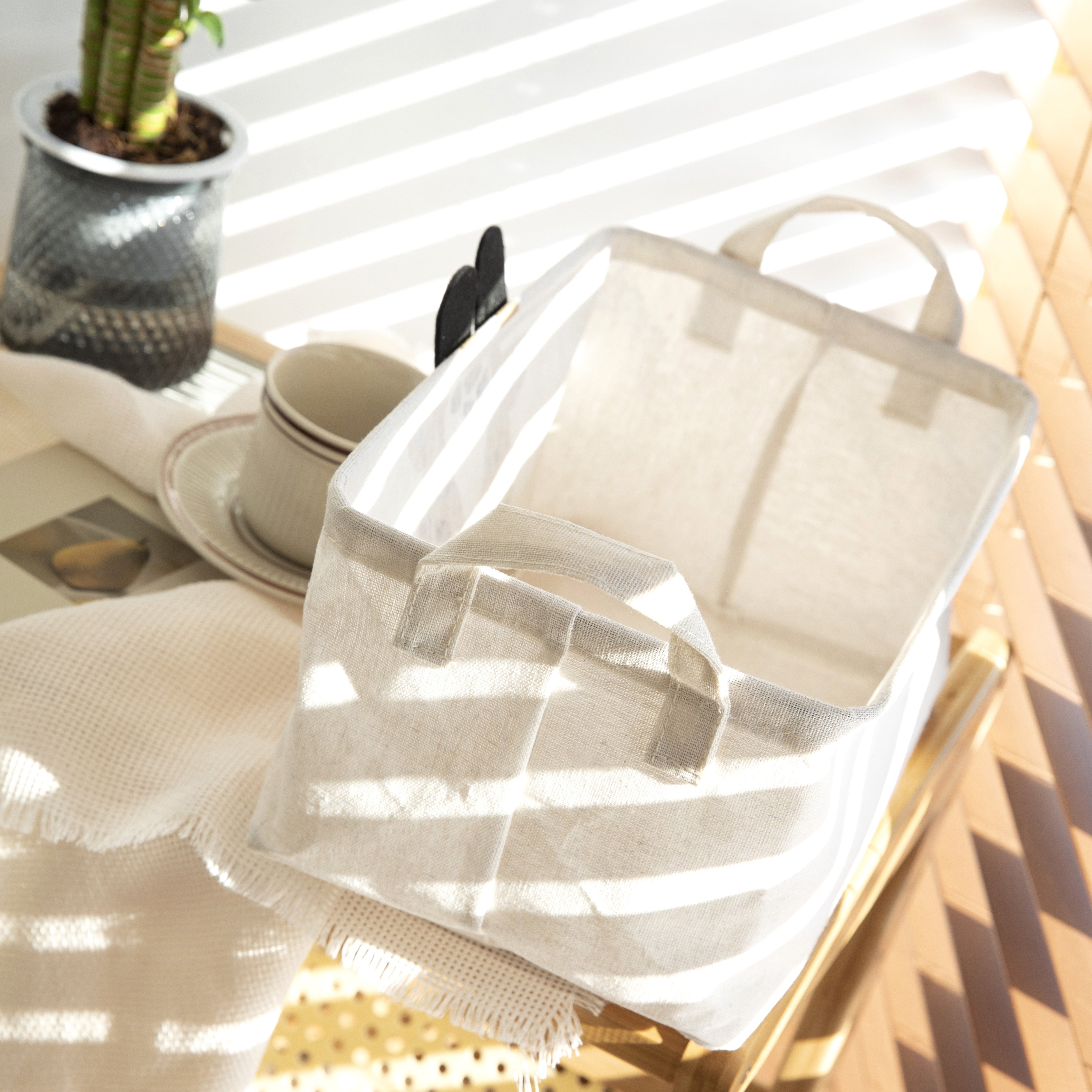 Foldable Cartoon Storage Basket with Handle and Multiple Compartments for Laundry and Toys