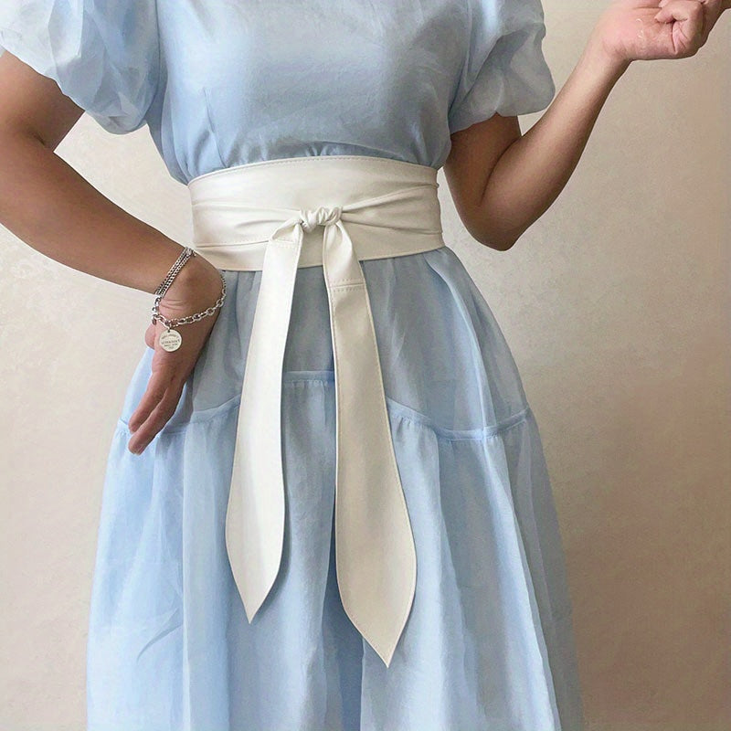 Ayollar uchun elegant kiyingan palto, qora bowknot Obi kamar va lenta bilan bog'langan korset, keng belbog'