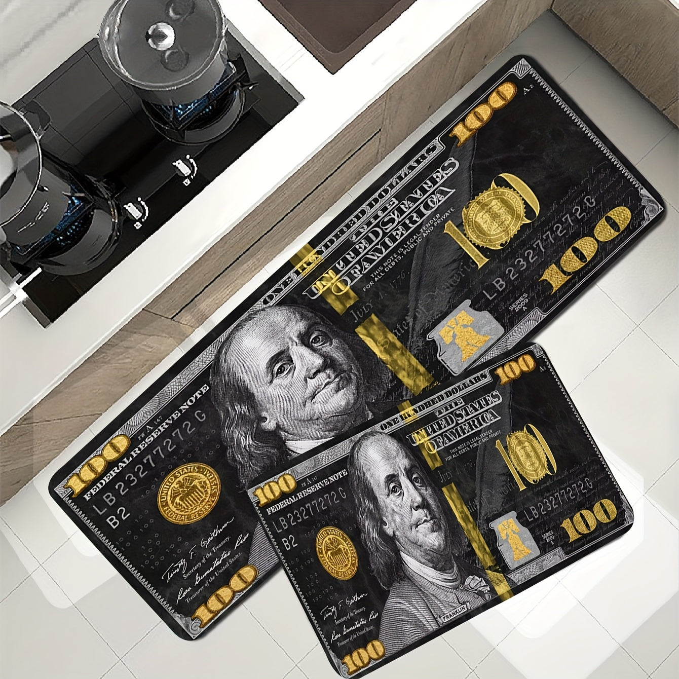 Black Polyester Entryway Rug Anti Fatigue Mat Soft Cozy Bedroom Living Room Carpet