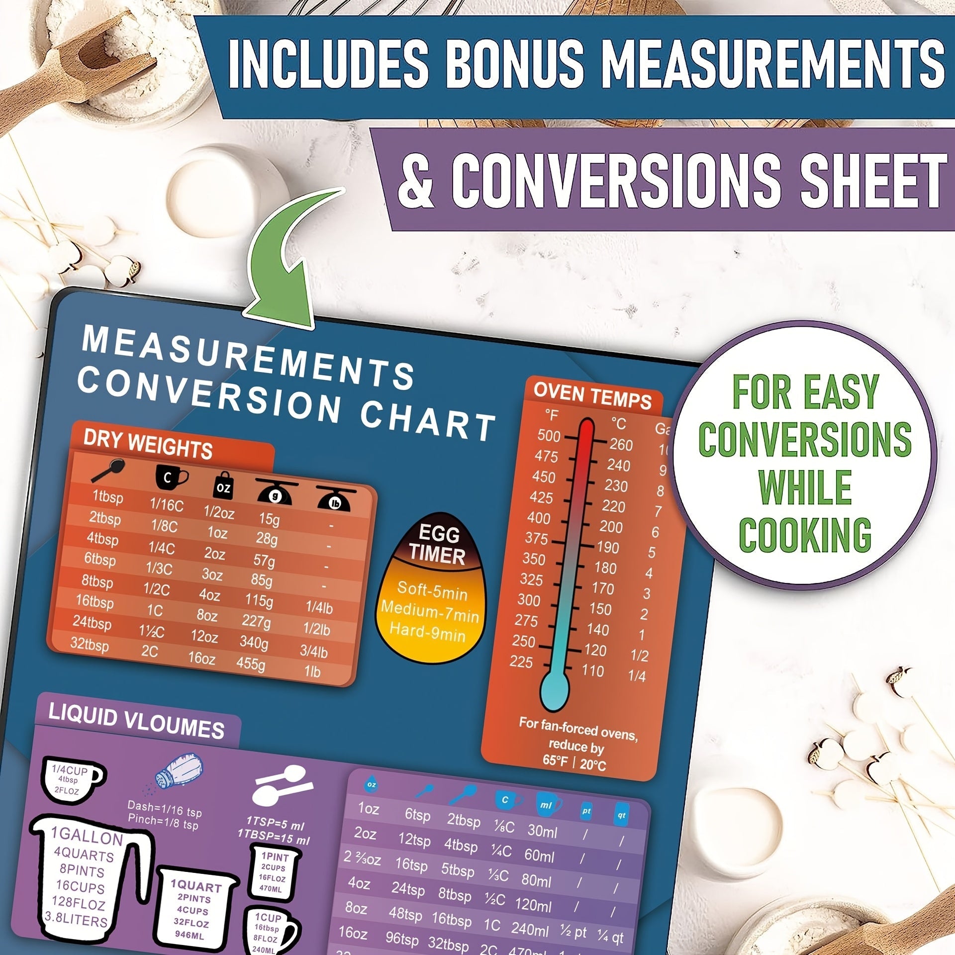 PVC material va retsept qoʻllanmasi bilan magnitli havo fritöz pishirish vaqti jadvali toʻplami