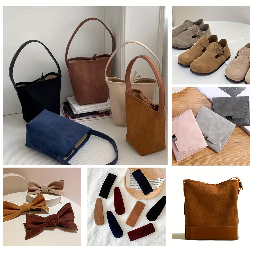 Tela de cuero sintético para billeteras y bolsos DIY, 12x53 pulgadas, material de gamuza sintética suave