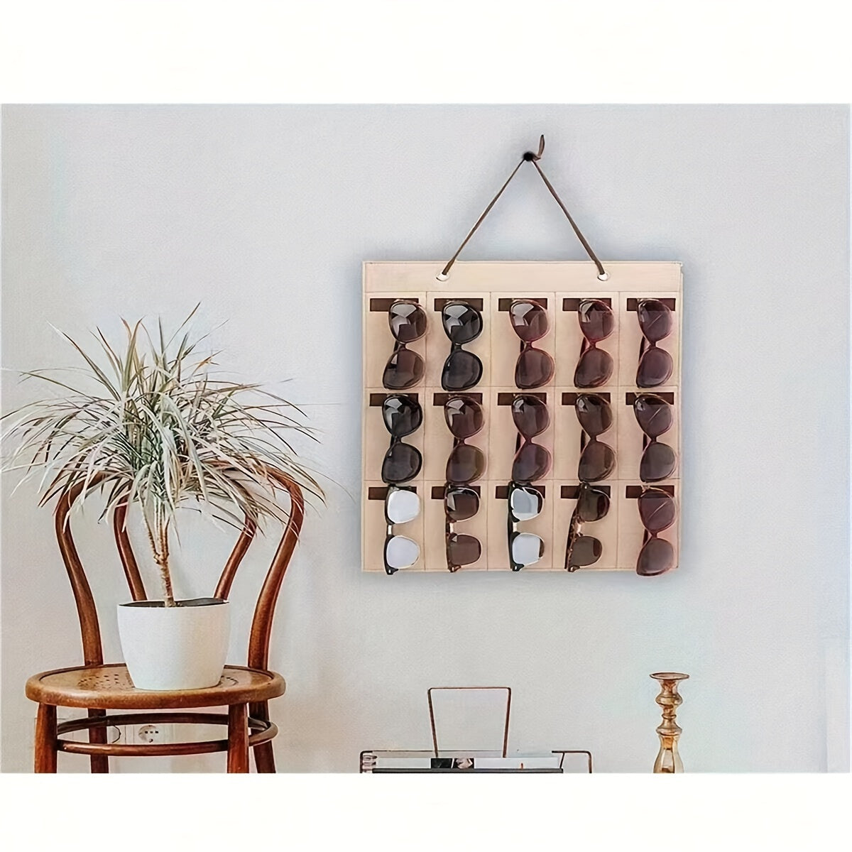 Foldable Felt Wall Organizer for Glasses Holds Up to 15 Pairs Storage Door Hanging