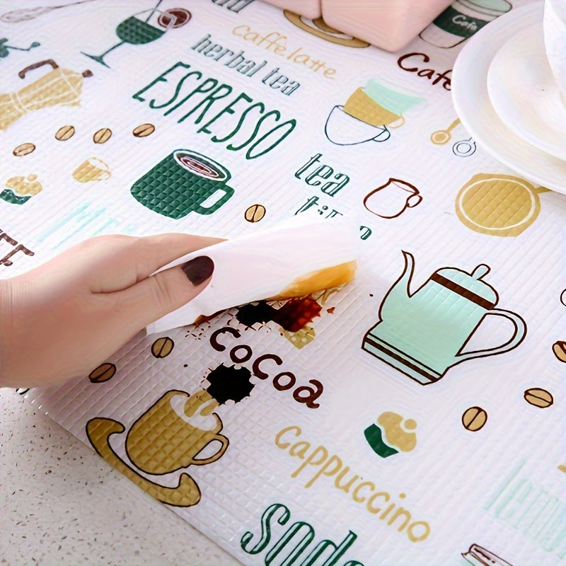 Alfombrilla de estantería con estampado de dibujos animados, no adhesiva, a prueba de humedad, para cajones, armarios y estanterías