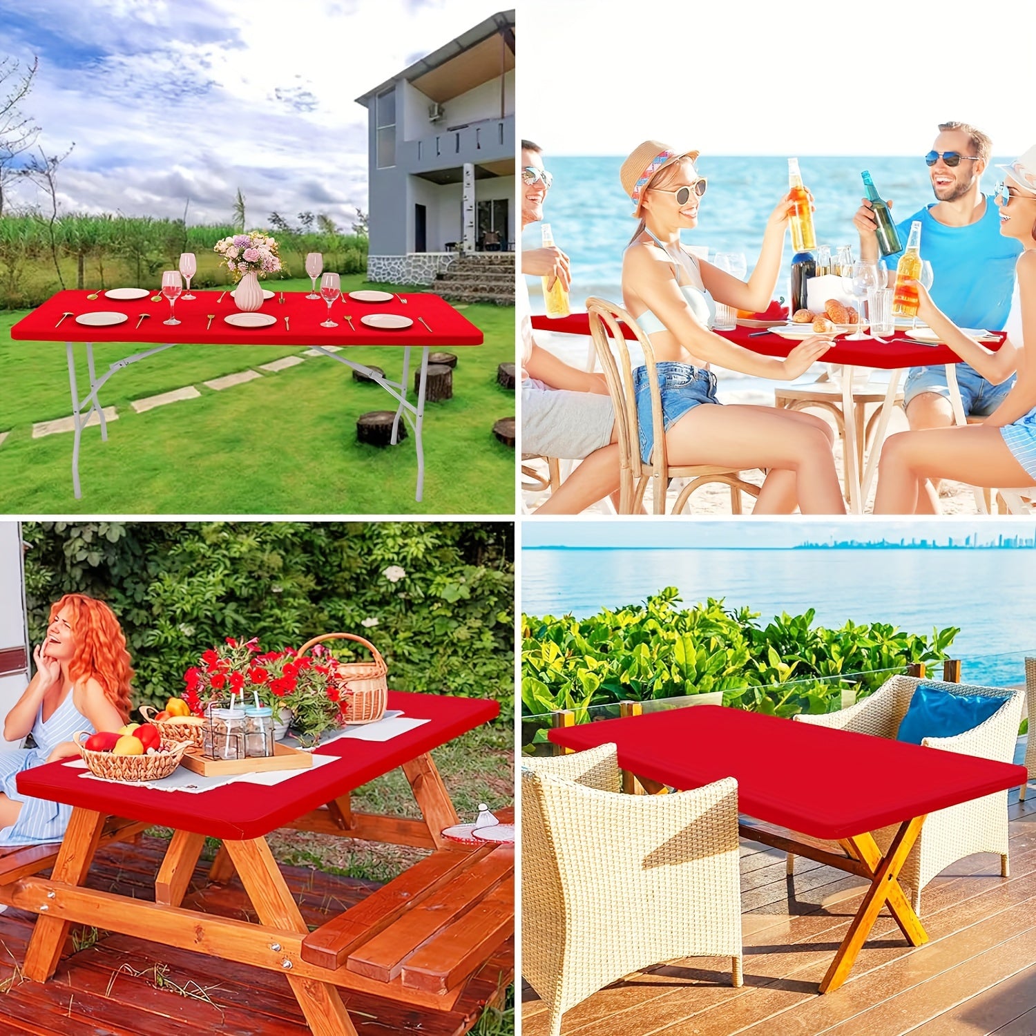 Rectangular Polyester Table Cover for Events, Washable and Versatile