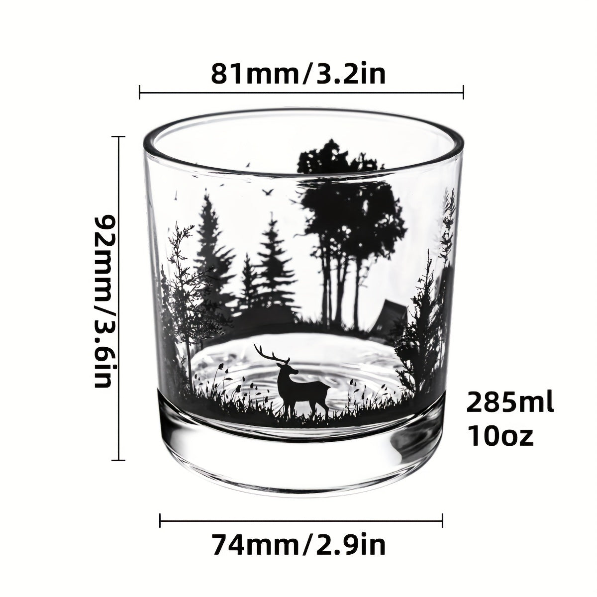 11 oz Crystal Clear Whiskey Glass for Men and Home Decor