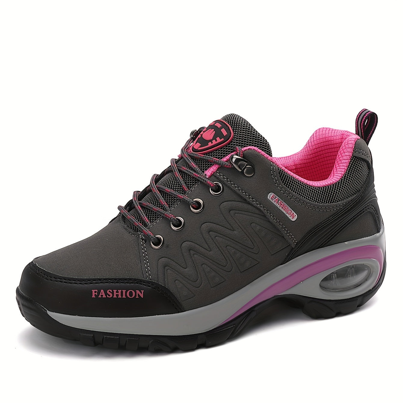 Women's Synthetic Mid Top Waterproof Hiking Shoes with Thick Sole