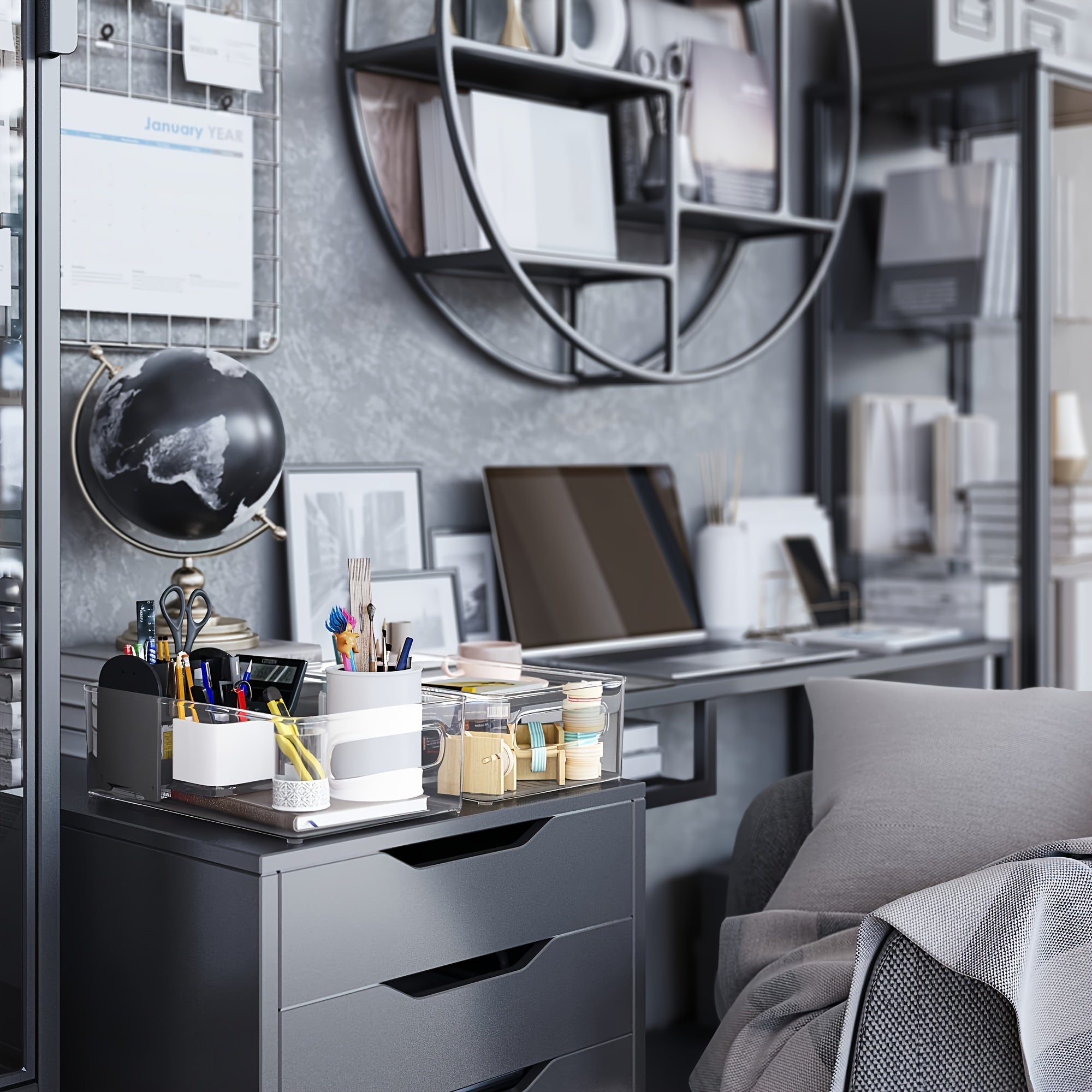 Stackable Transparent Refrigerator Organizer Box for Pantry, Fruits, Snacks