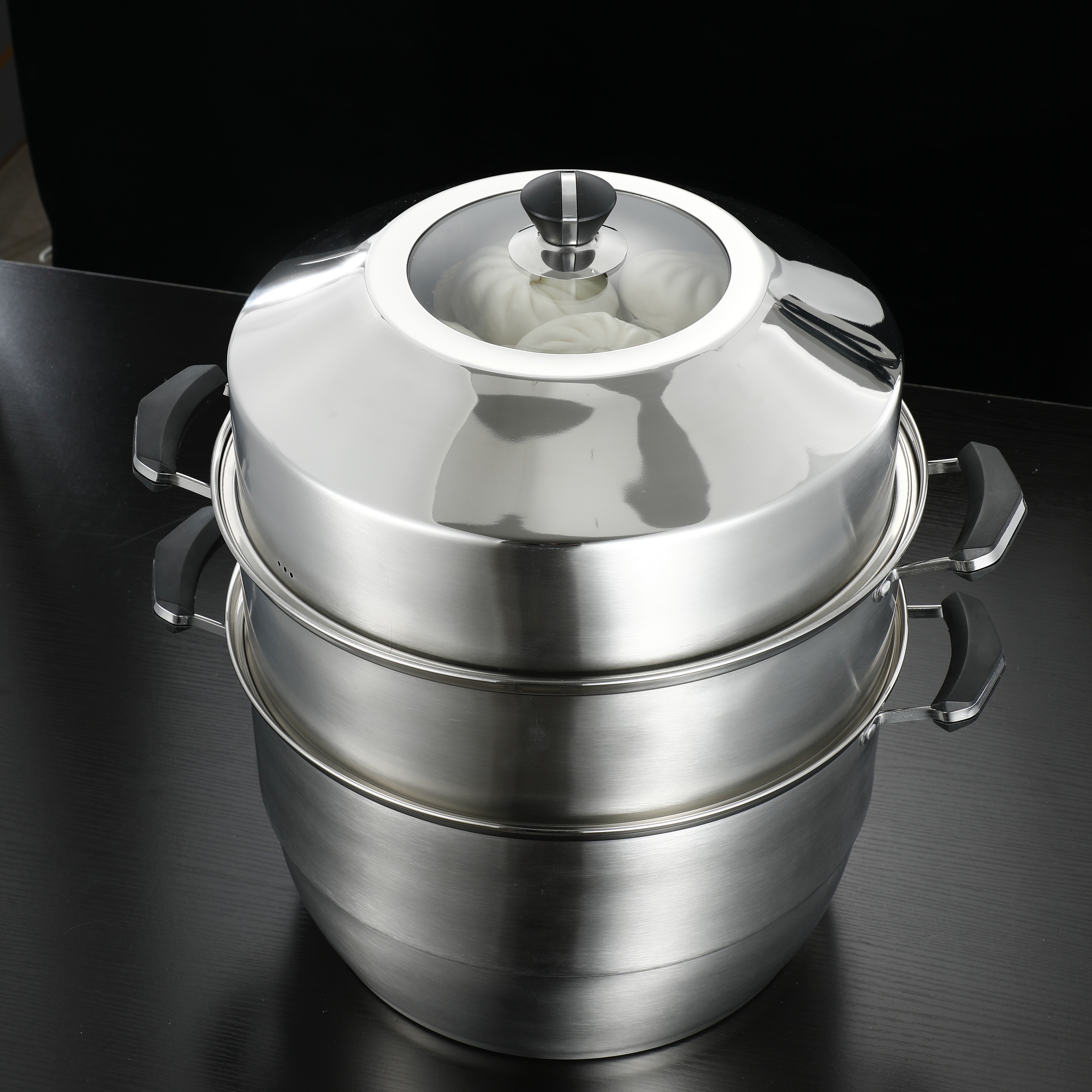 Stainless Steel Multi-Layer Steamer Set with Lid Large Capacity for All Stovetops