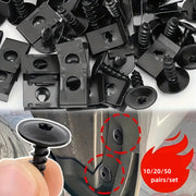 Set of 10/20/50 Metal U-Bolt Clips and Screws for Car Body Bumper Hardware