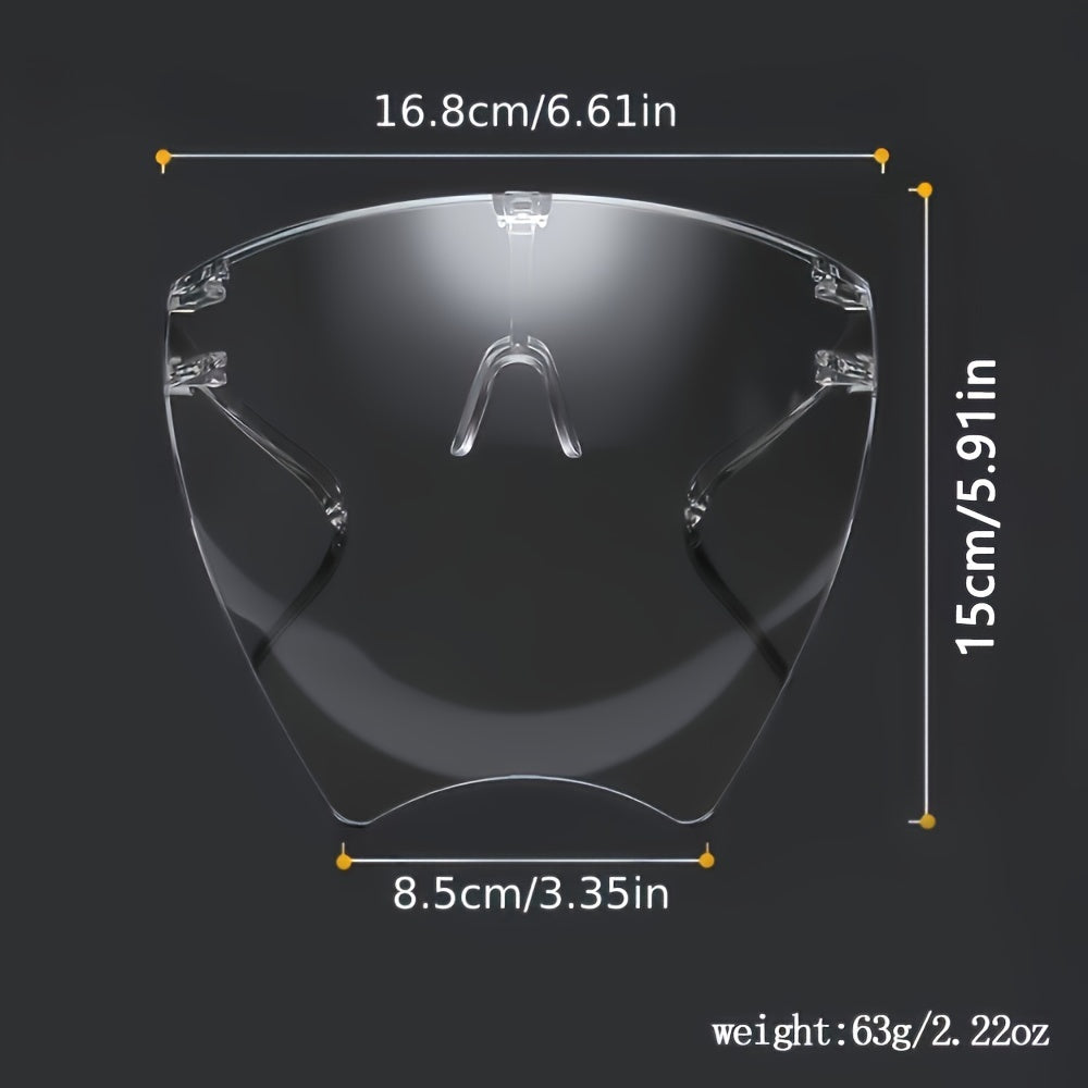 Full Face Shield for Nail Art HD Transparent Acrylic Dustproof Fog-Resistant Lightweight