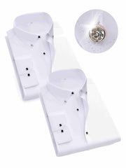 Men's Plus Size Dress Shirts Long Sleeve Collared Button-Up for Business Spring Fall