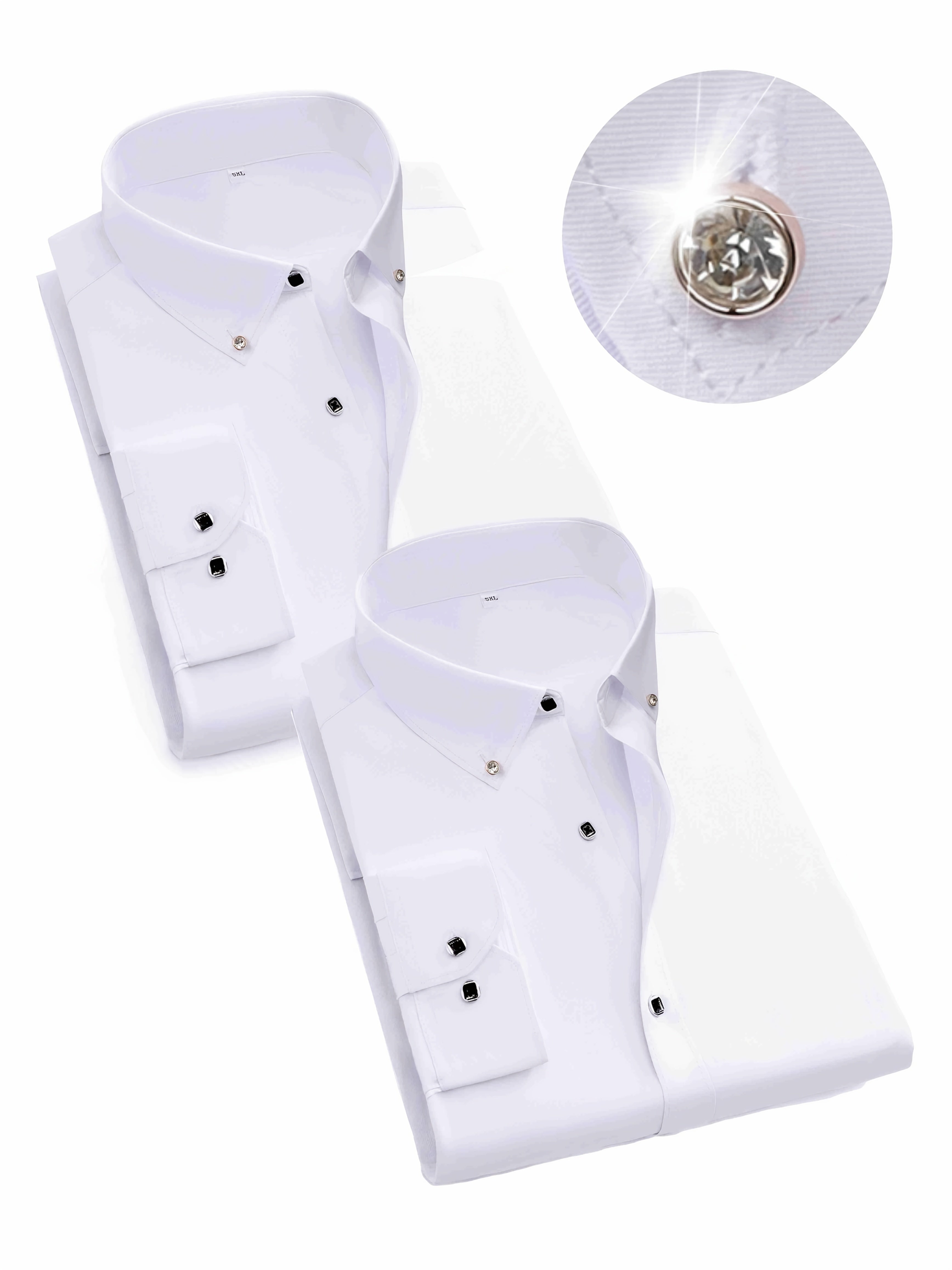 Men's Plus Size Dress Shirts Long Sleeve Collared Button-Up for Business Spring Fall