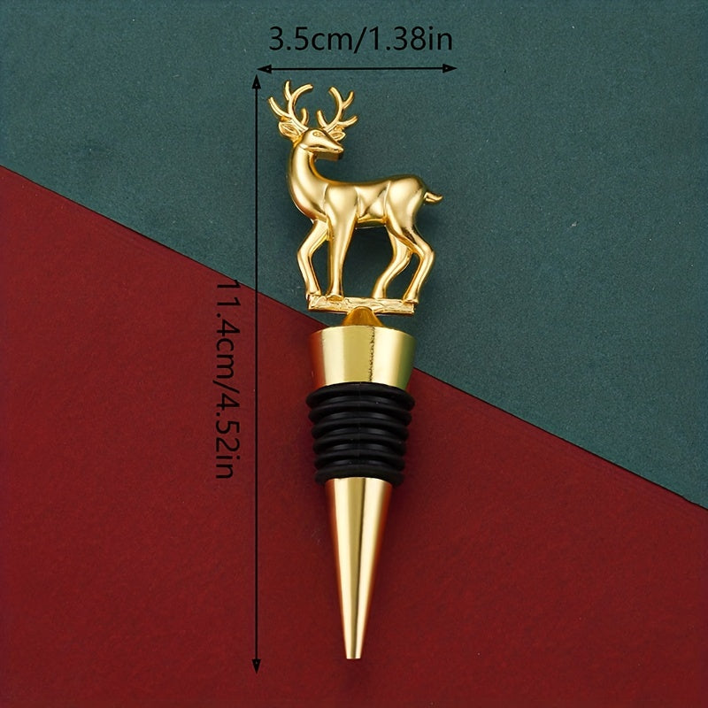 Stainless Steel Elk Shape Wine Stopper for Red Wine Champagne Bottles