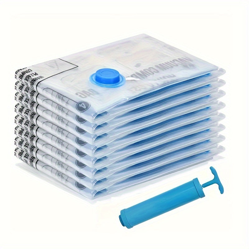 Vacuum Storage Bags 6-Pack with Manual Pump for Clothes Travel Home Organization