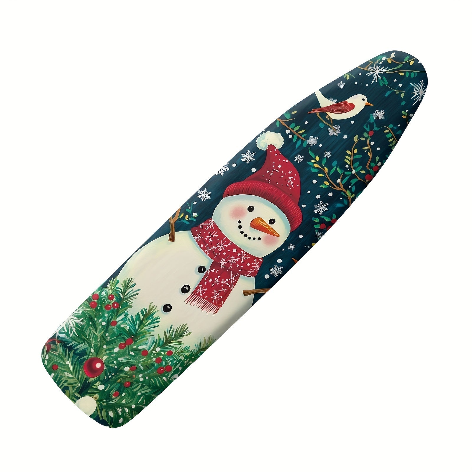 Snowman Print Christmas Ironing Board Cover Padded Replacement with Elastic Edges