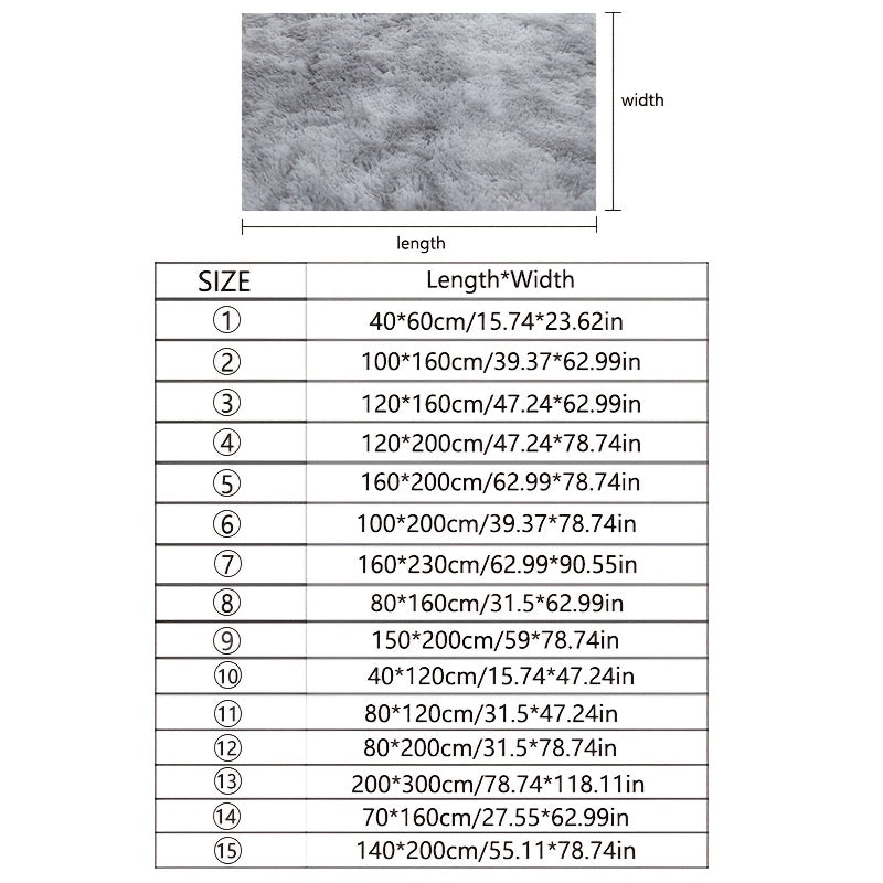 Alfombra de felpa con degradado tie-dye gris claro para sala de estar y dormitorio, 5x7 pies