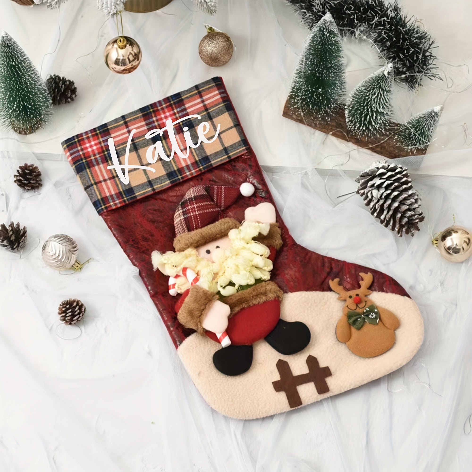 Personalized Christmas Stocking Monogrammed 3D Decor for Holiday Gifts