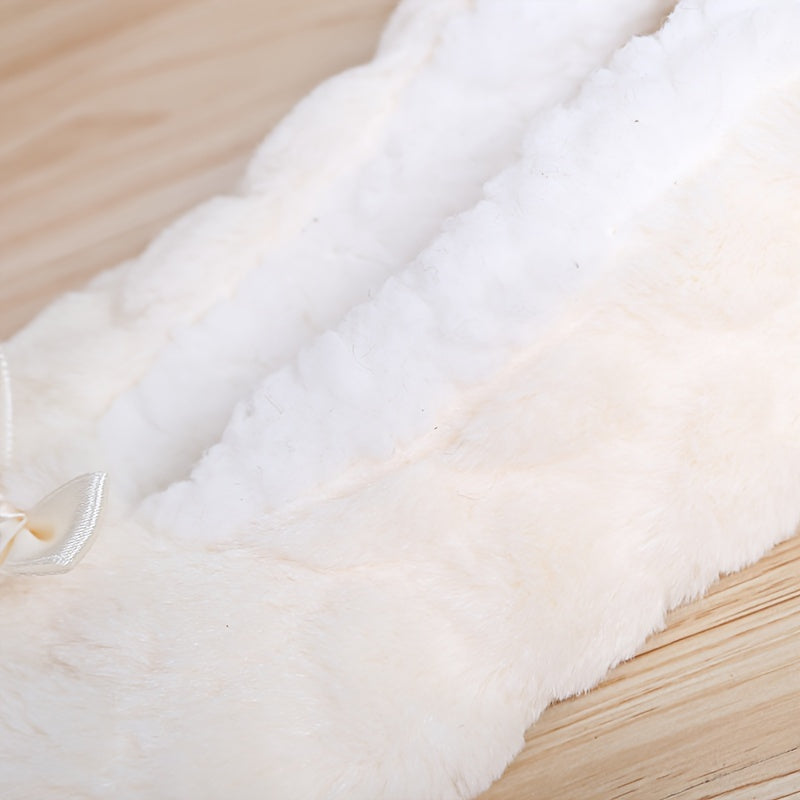 Women's Fleece-Lined Plush Slippers Non-Slip Home Shoes Multiple Colors