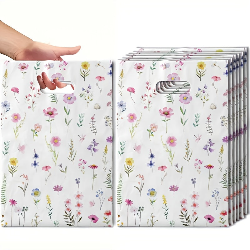 Multicolor Plastic Flower Gift Bag 16cm x 24.89cm Handbag for Gift Packaging