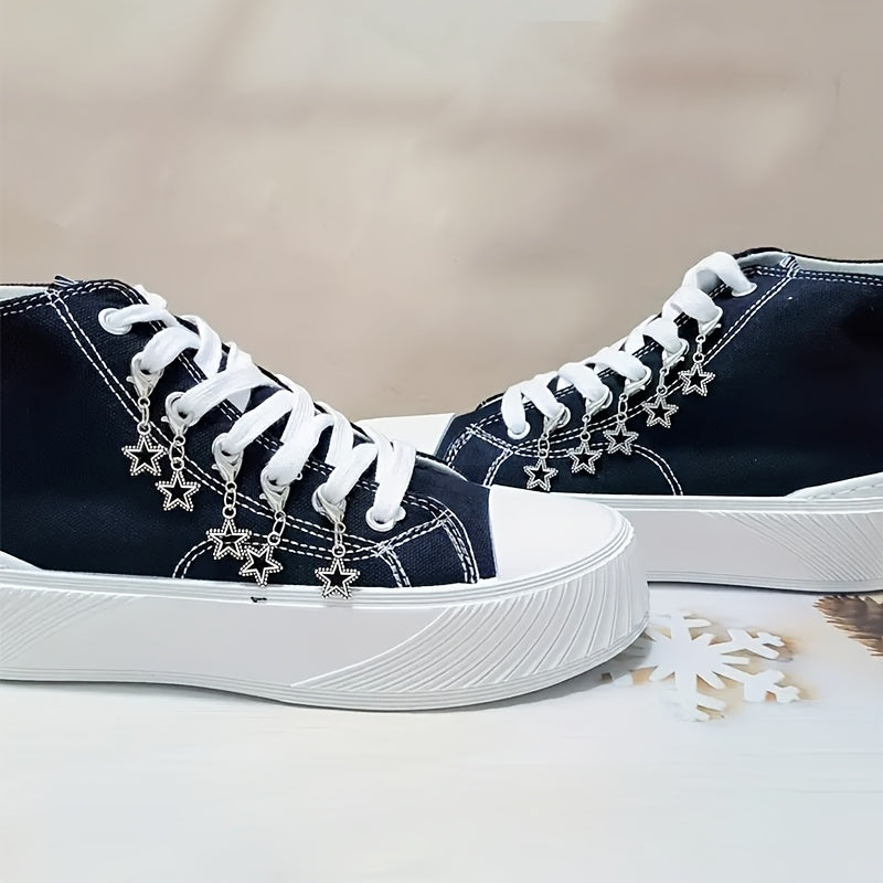 Unisex Zinc Alloy Punk Star Shoe Charms 10pcs Hollow DIY Sneaker Accessories