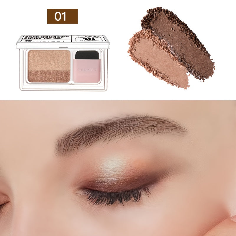 Paleta de sombras de ojos de hojalata para mujer color marrón dorado brillante a prueba de agua y fácil de maquillar