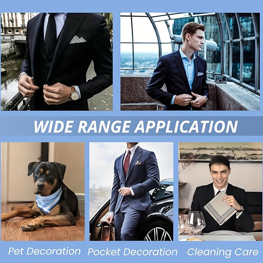 6 ta erkaklar uchun paxta sharfchalari to'plami, chiziqli naqsh bilan, yengil va mustahkam