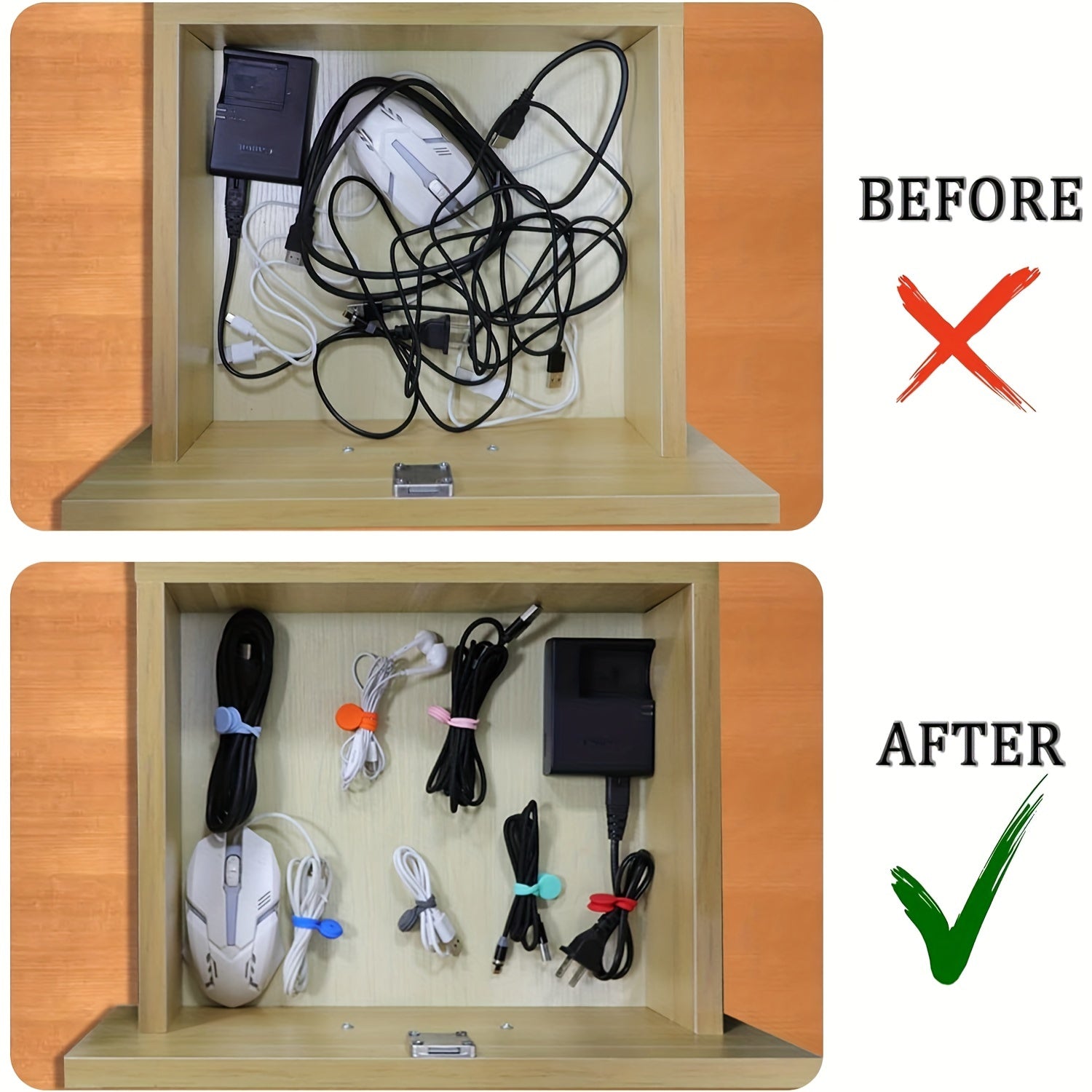 Bridas magnéticas para gestión y organización de cables, llaveros, organizador de escritorio