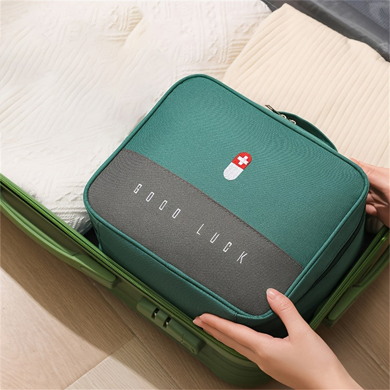 Nylon Medicine Organizer with Zipper for Travel and Home Storage for Couples