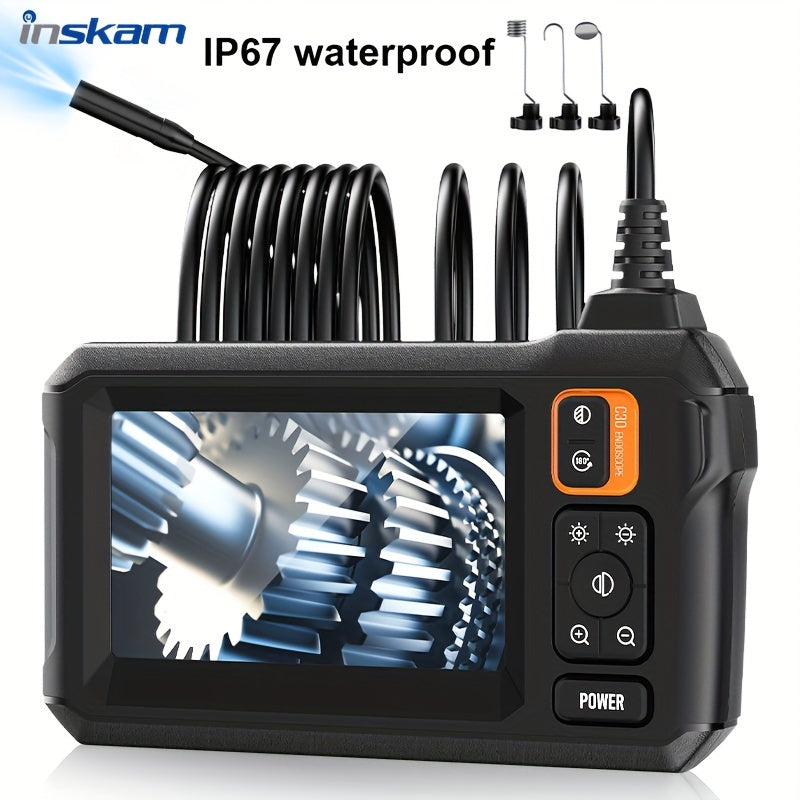 Endoscope with 4.3 Inch IPS LCD Screen 8mm Single Lens Rechargeable Battery for Automotive Plumbing Repairs