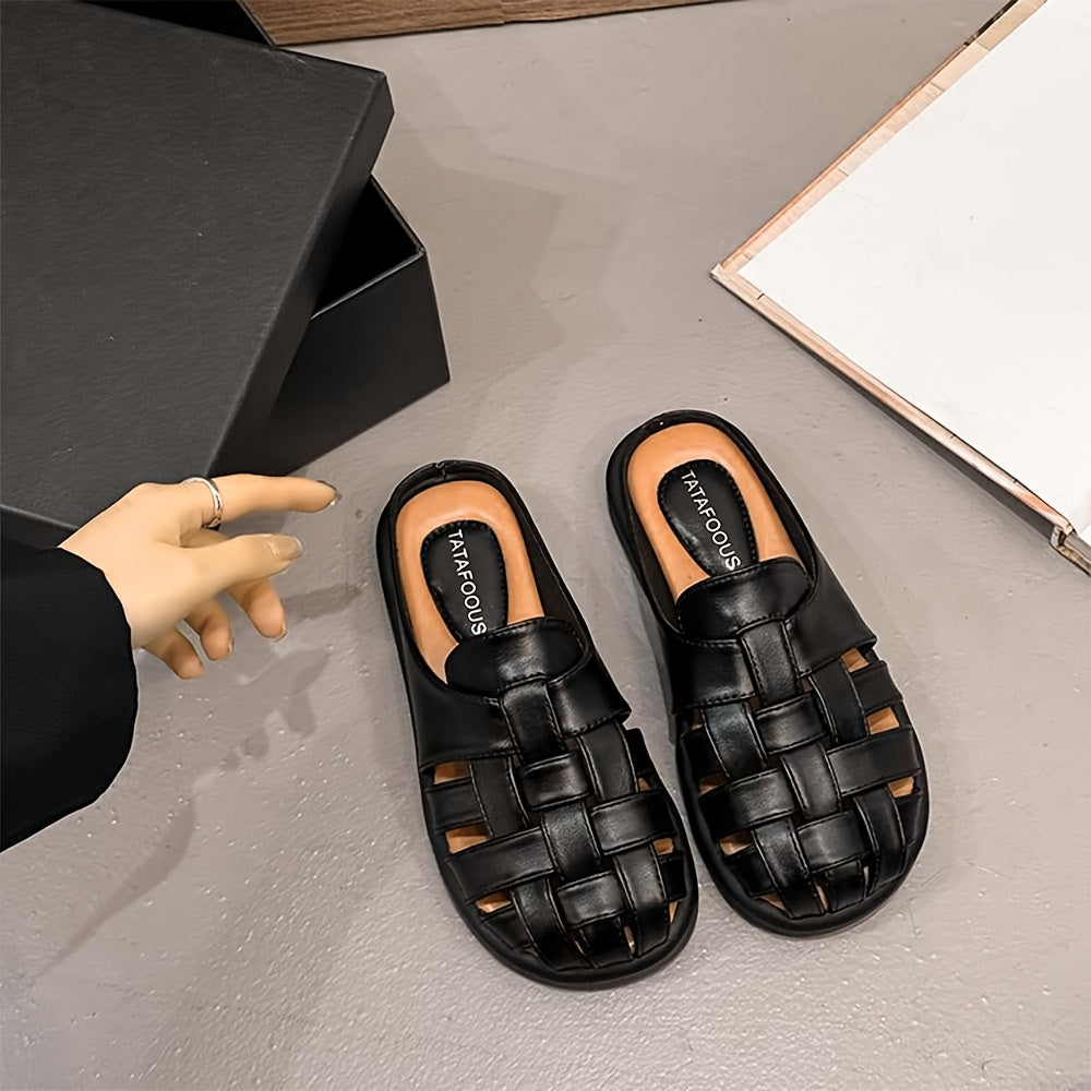 Women's Casual Clogs Black and Yellow Strappy Summer Flat Shoes