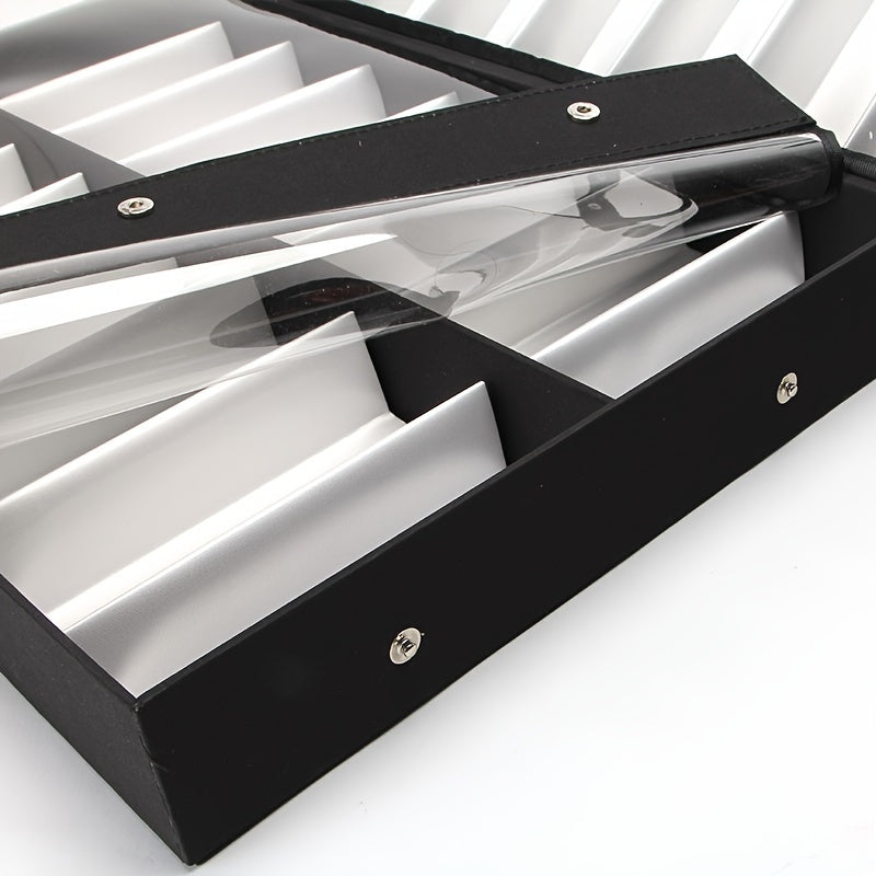 Органайзер для солнцезащитных очков на 18 слотов для женщин и мужчин, чехол для очков с прозрачной крышкой для хранения нескольких пар очков (48,01 x 37,34 см)