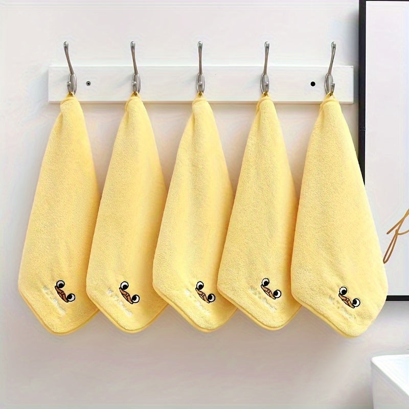 Набор полотенец с желтым утенком из 3-х штук: мягкие, впитывающие полотенца для ванной и лица, включает в себя ванное, ручное и квадратное полотенца; идеально подходит для использования в ванной.