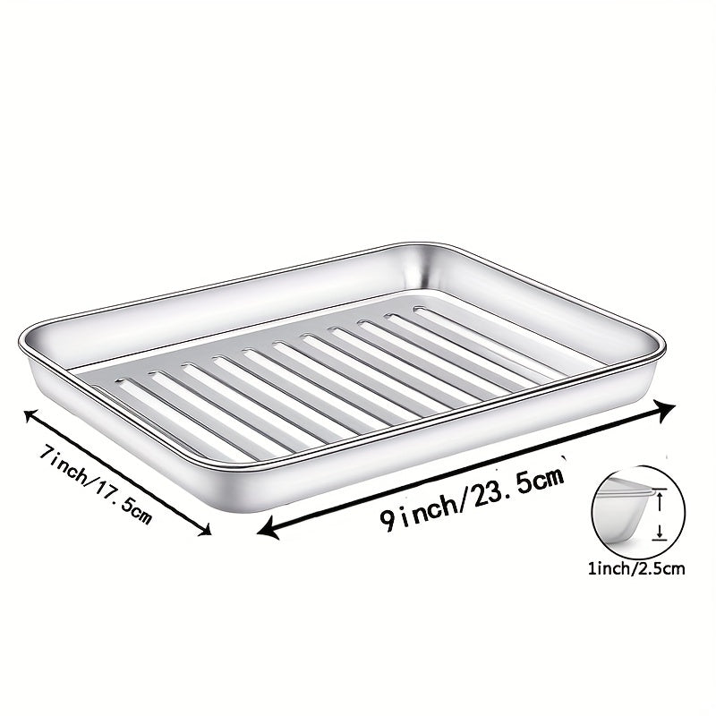 Stainless Steel Baking Sheet Set with Cooling Rack Oven-Safe Durable Cookware