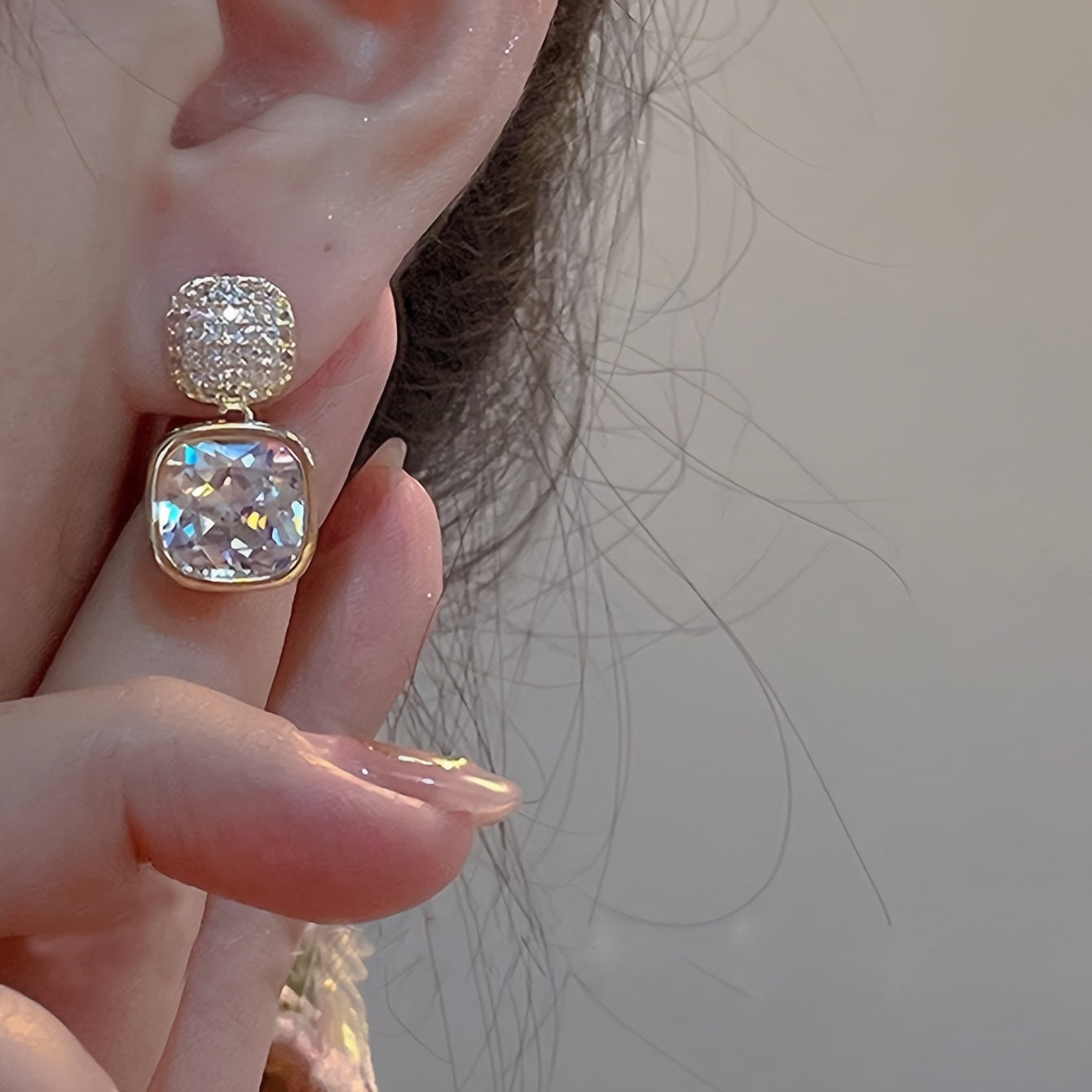 Vintage Rhinestone Drop Earrings for Women Zinc Alloy Dangle Jewelry