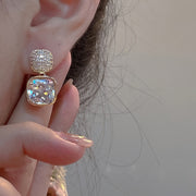 Ayollar uchun hashamatli rhinestone osma quloq uzuklari, vintage uslubida nafis bling, sink qotishmasidan tayyorlangan osma quloq uzuklari modali aksessuar.