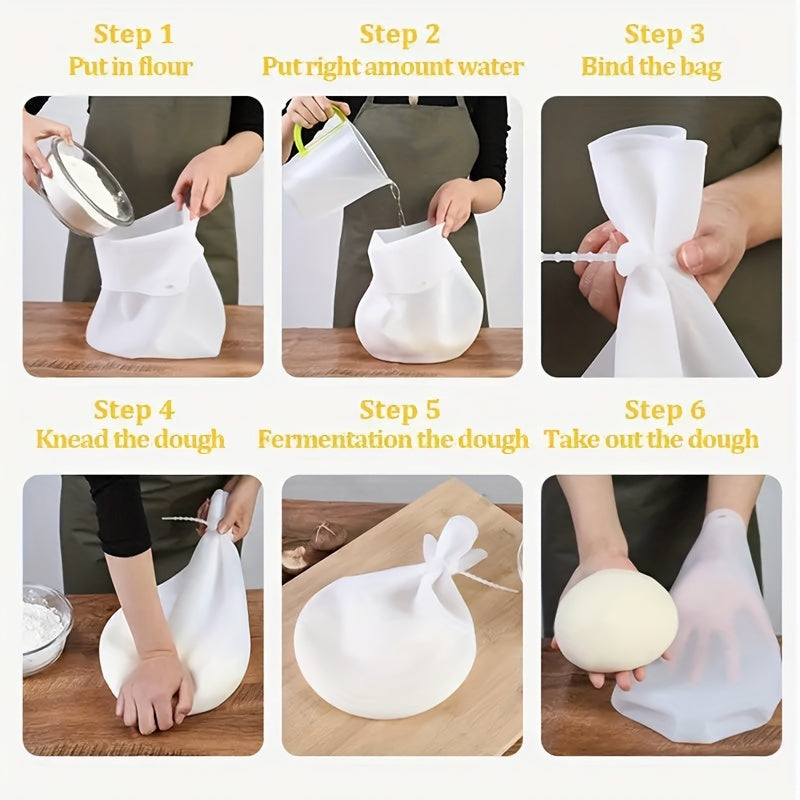 Non-Stick Silicone Kneading Bag for Dough Mixing, Reusable, BPA-Free, Easy to Clean