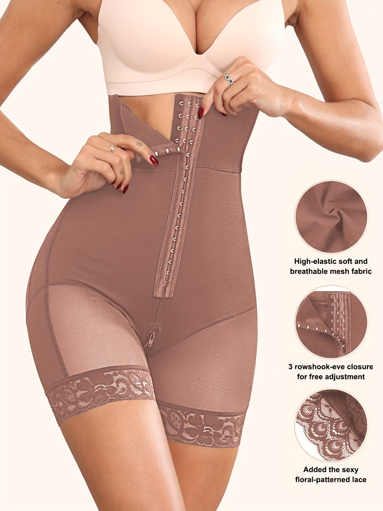 High-Waist Tummy Control Butt Lifter Compression Shorts for Postpartum Recovery Slimming Waist and Thighs