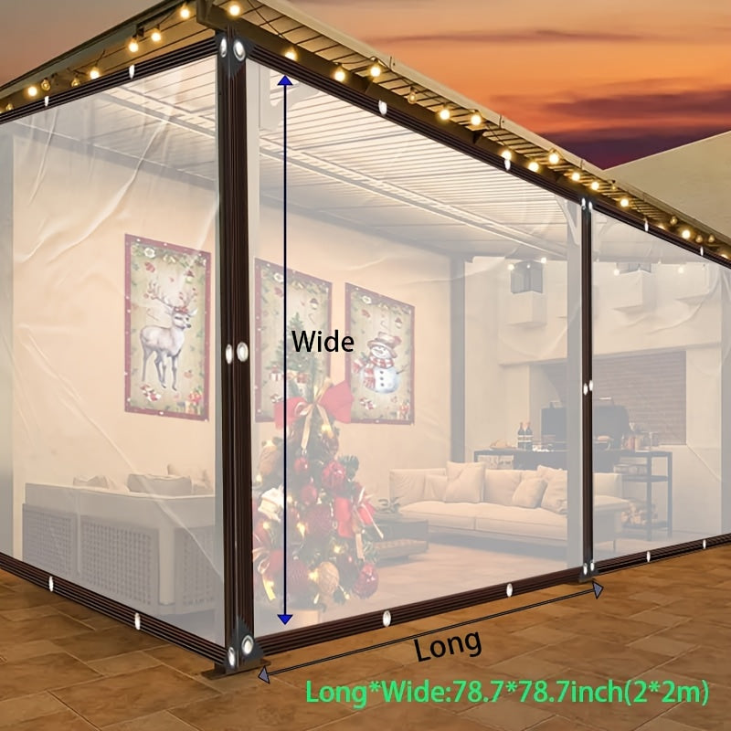 Heavy-Duty Clear Plastic Tarpaulin Waterproof Dustproof Windproof Snowproof for Outdoor Patio Greenhouse Garden